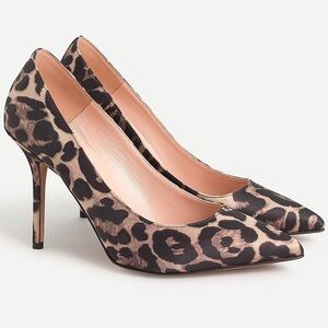 J. Crew Elsie Stiletto pumps in leopard satin